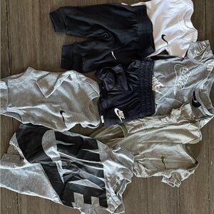 Nike Infant Apparel Set in Gray, Black, and White